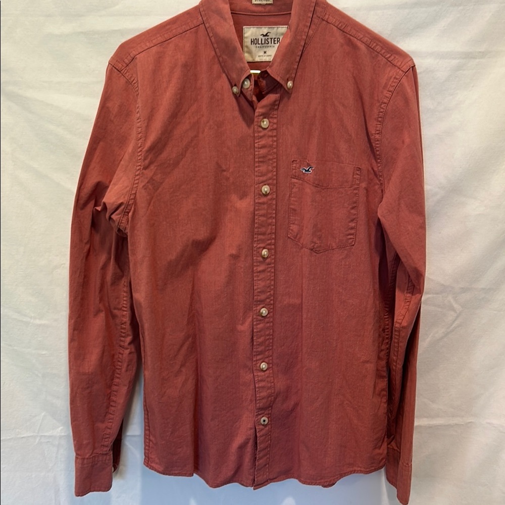 Hollister Red Casual Button Down Shirt